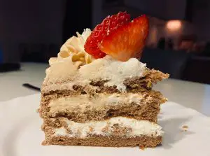 Cake with whipped heavy cream